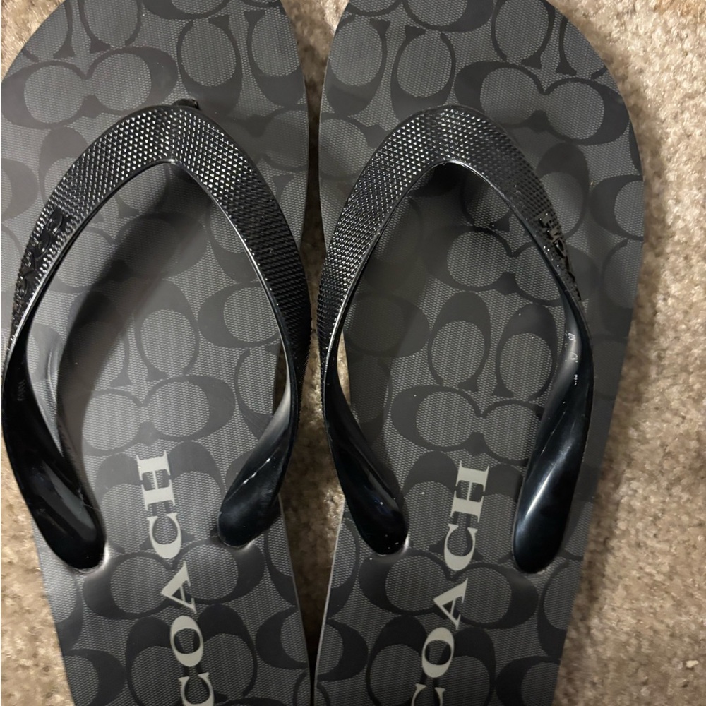 Coach Black Flip Flops